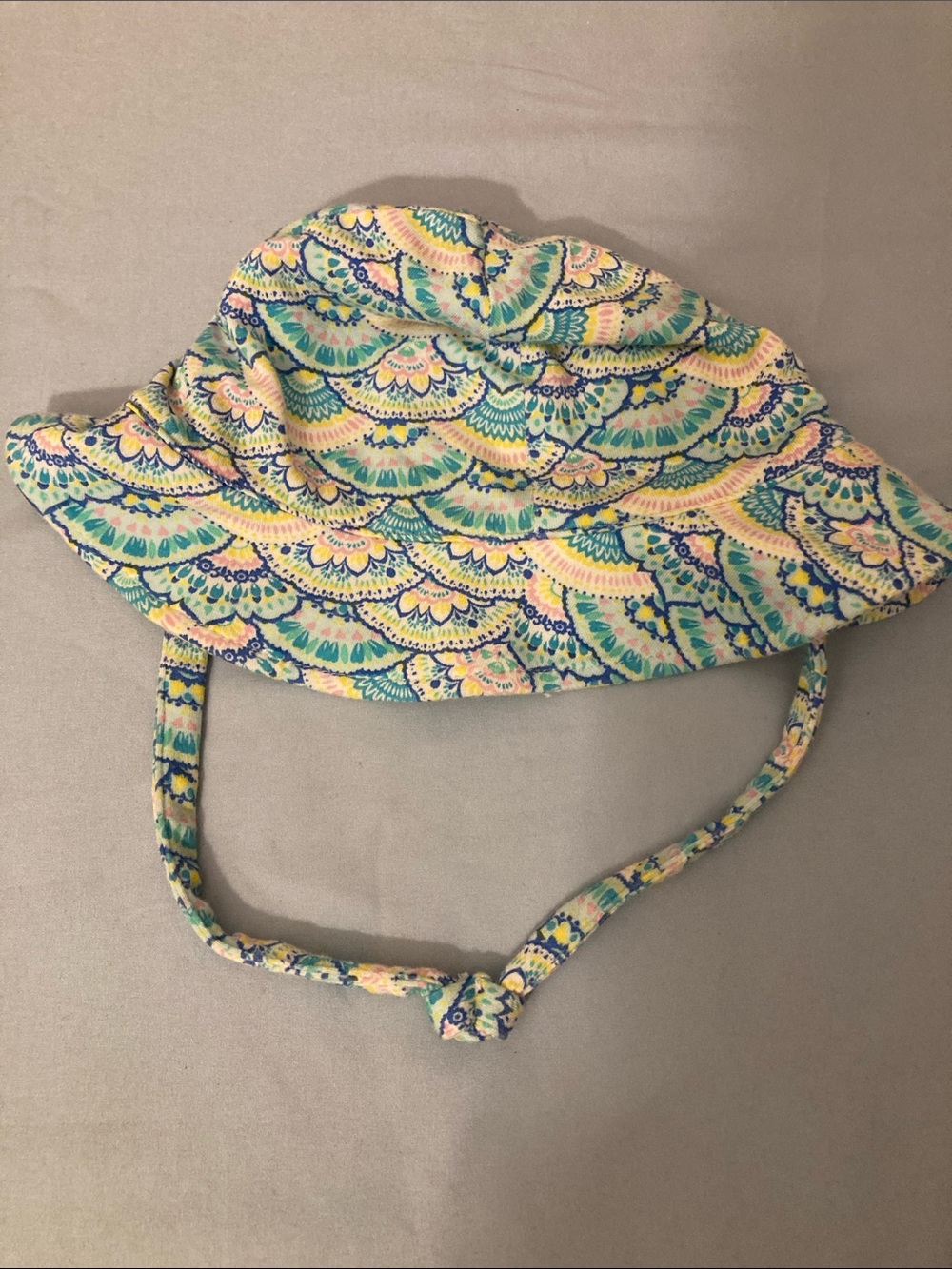 Angel Dear Pastel Paisley Infant Beanie in Blue, Pink & Yellow